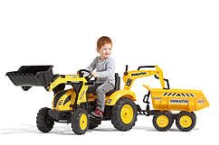 Дитячий трактор на педалях Falk 2086W Komatsu жовтий