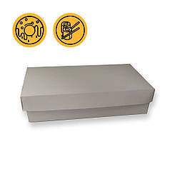 Коробка под суши и роллы белая 200*100*50 мм прямоугольная самосборная из 2х частей