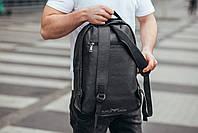 Чоловічий шкіряний рюкзак Tiding Bag 43233 чорний, фото 6