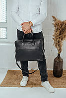 Ділова чоловіча сумка з натуральної шкіри Tiding Bag 271512 Чорна, фото 2