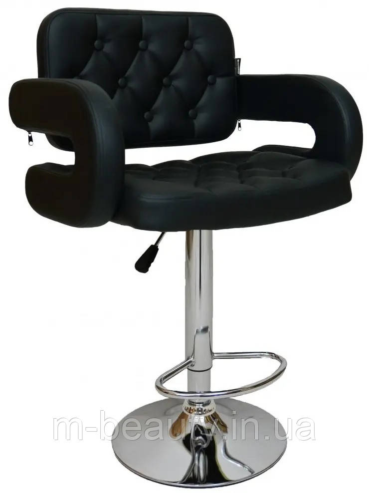 Стілець для візажиста високий барний стілець для бровиста високий крісло для візажів чорний В-064