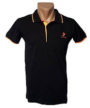 Чорна чоловіча футболка Поло Sport Line - №5041