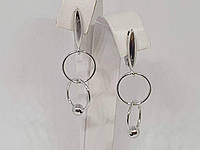 Срібні сережки-підвіски з кульками. Артикул 3514С, фото 1