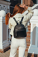 Черный женский городской рюкзак из натуральной кожи Tiding Bag - 24545, фото 5