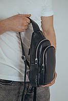 Черный мужской кожаный слинг TidinBag - MK 514321, фото 5