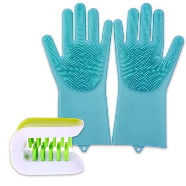 Набор Щетка для мытья Blade Brush + Силиконовые многофункциональные перчатки Magic Silicone Gloves.