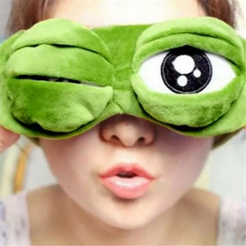 Маска для сну Жабеня Пепе 3D (Жабка, жаба, жаба зелена), Унісекс