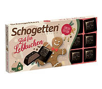 Чёрный шоколад Schogetten Gingerbread с имбирными пряниками 100 грамм Германия