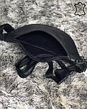 Женская кожаная сумка Бананка оптом с цепочкой черного цвета, фото 3