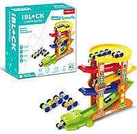 Игровой набор IBLOCK, крутой спуск, детский автотрек паркинг, в коробке 31*12*31,5 см