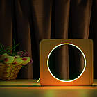 Светильник ночник ArtEco Light из дерева LED "Круг" с пультом и регулировкой цвета, двойной RGB, фото 3