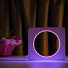 Светильник ночник ArtEco Light из дерева LED "Круг" с пультом и регулировкой цвета, двойной RGB, фото 5