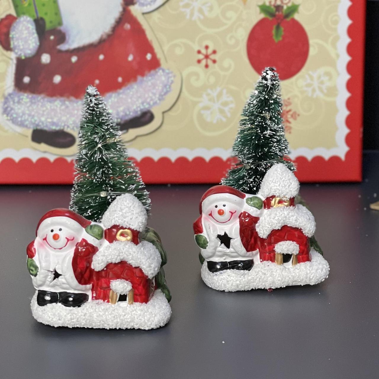 Нічник новорічний "Сніговик з будиночком", Новогодний ночник "Снеговик с домиком"
