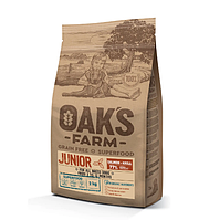 OAK'S FARM Grain Free Salmon with Krill Junior All Breed Dogs для собак до года с лососем и крилем 2 кг