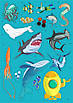 Детская игра с многоразовыми наклейками Подводный мир (KP-008), 43 наклейки, фото 10
