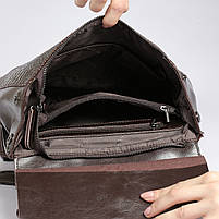 Коричневый женский рюкзак из натуральной кожи с тиснением Tiding Bag - 98398, фото 10