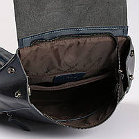 Жіночий синій рюкзак-сумка з натуральної шкіри з тисненням Tiding Bag - 23888, фото 10