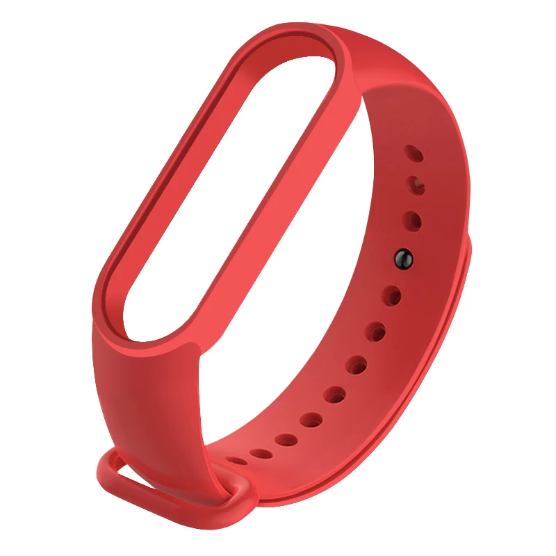 Силиконовый красный ремешок на фитнес трекер Xiaomi mi band 5 браслет аксессуар замена