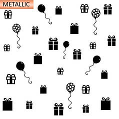 Наклейка на коробку-сюрприз металік - Декор подарунки та кульки