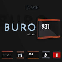 Номерки на дверь - Акрил и Дерево - "Buro" Design, фото 2