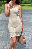 Модне літнє плаття міді в'язане Avrile - бежевий колір, S (є розміри), фото 5