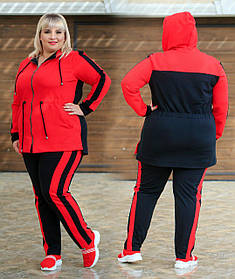 Спортивный костюм женский Батал (Арт. K322/B/Red)