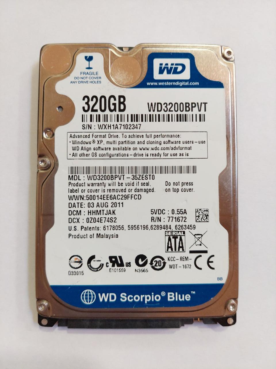 Б/В Жорсткий диск HDD Western Digital Blue 500GB 5400rpm 8MB 2.5