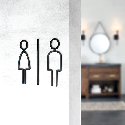 Табличка на туалет - Акрил - "Thin" Design, фото 2