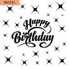 Наклейка на шар 18" пастель - Happy Birthday