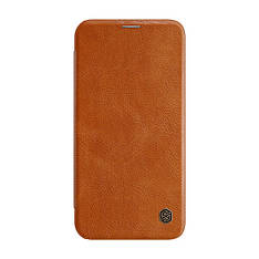Шкіряний чохол-книжка Nillkin Qin Brown Leather Case для iPhone 12 | 12 Pro