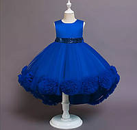 Платья электро синее каскадное принцессыBlue cascading princess dresses