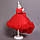 Платья красное каскадное принцессы для девочекDresses red cascading princess for girls, фото 2