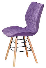 Стілець Nolan Q пурпур (фіолетовий) В-1013 оксамит на букових дерев'яних ніжках, дизайн Charles Eames, фото 3
