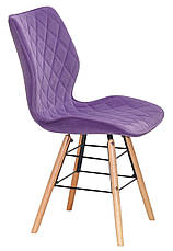 Стілець Nolan Q пурпур (фіолетовий) В-1013 оксамит на букових дерев'яних ніжках, дизайн Charles Eames, фото 2
