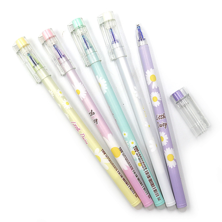 Ручка детская гелевая со стираемыми чернилами "Цветы", ,синяя mix