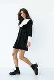 Велюрову сукню з оригінальним коміром і манжетами TOP20TY - чорний колір, S (є розміри), фото 3