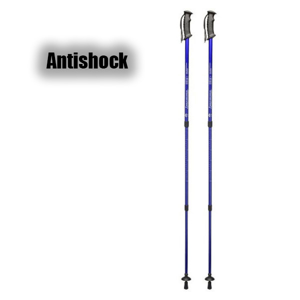 Трость туристическая Antishock Синяя 65-135 cм / трекинговая палка / трость для трекинга (пара)