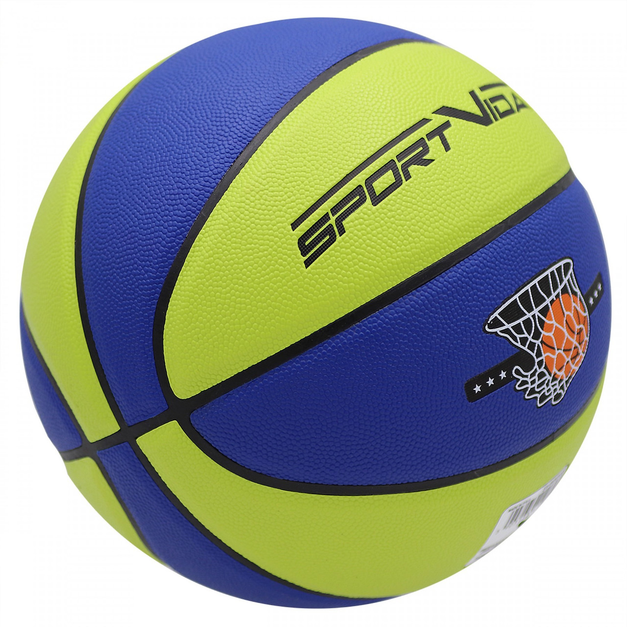 М'яч баскетбольний класичний Size 7 SportVida тренувальний Гумовий м'ячик для вулиці і залу Синій/Зелений