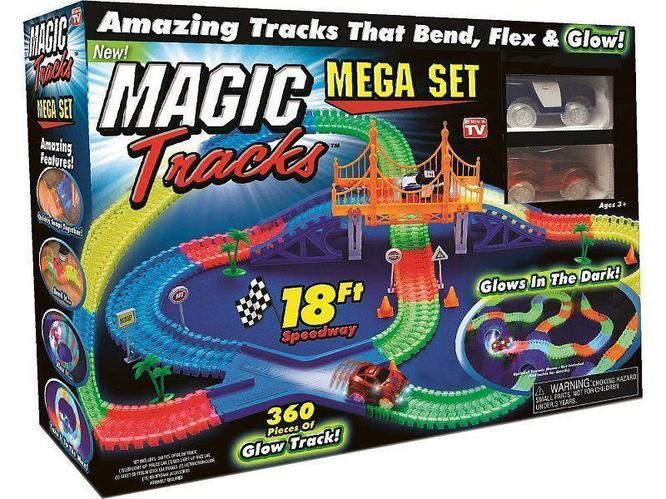 Гибкая гоночная трасса Magic Track Mega Set 360 (Мэджик Трек) 360 деталей (2 машинки), Magic Tracks