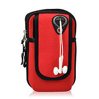 К Спортивная сумка чохол на руку для бега, фитнеса для телефона до 6,5 ". Спортивная сумка на руку Red красная