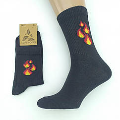 Шкарпетки з приколами демісезонні, LOFT SOCKS, 25-27р, "Вогонь", чорні, 20029364