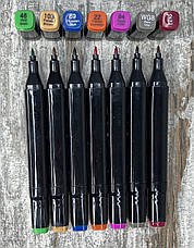 Набор двусторонних маркеров для скетчинга 36 шт/цвета Набор фломастеров для рисования Набор скетч маркеров All, фото 3
