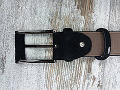 Качественный мужской ремень замша 35 мм черный, прочный оригинальный модный ремень из заменителя All, фото 3
