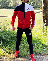 Спортивный костюм Adidas Triangle черно-красный Молодёжный спортивный костюм S M L XL XXL