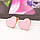 Серьги-гвоздики с позолотой и розовой эмалью "Сердце", фото 3