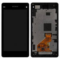 Дисплей для Sony D5503 Xperia Z1 Compact + touchscreen. чрный. с передней панелью, фото 2