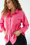 Хлопковая рубашка с накладными карманами QU STYLE - розовый цвет, L (есть размеры), фото 4