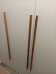 Довгі меблеві дерев'яні ручки  плаки ( Фігурні з однієї сторони ) ГОРІХ, фото 3
