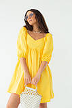 Платье мини свободного кроя hot fashion - желтый цвет, M (есть размеры), фото 3