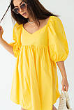 Платье мини свободного кроя hot fashion - желтый цвет, M (есть размеры), фото 4